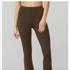 Alo High Waist Pinstripe Zip It Flare leggings